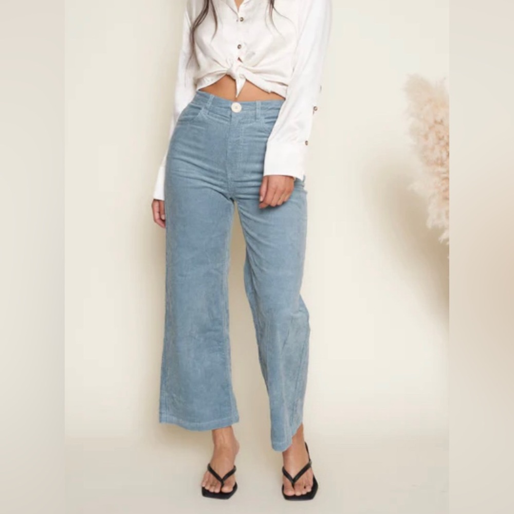 Whimsy + Row Wide Leg Pants in Light Blue